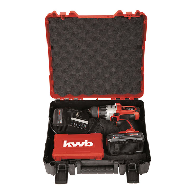 Atornillador percutor batería EINHELL TE-CD 18/2 + 22 accesorios