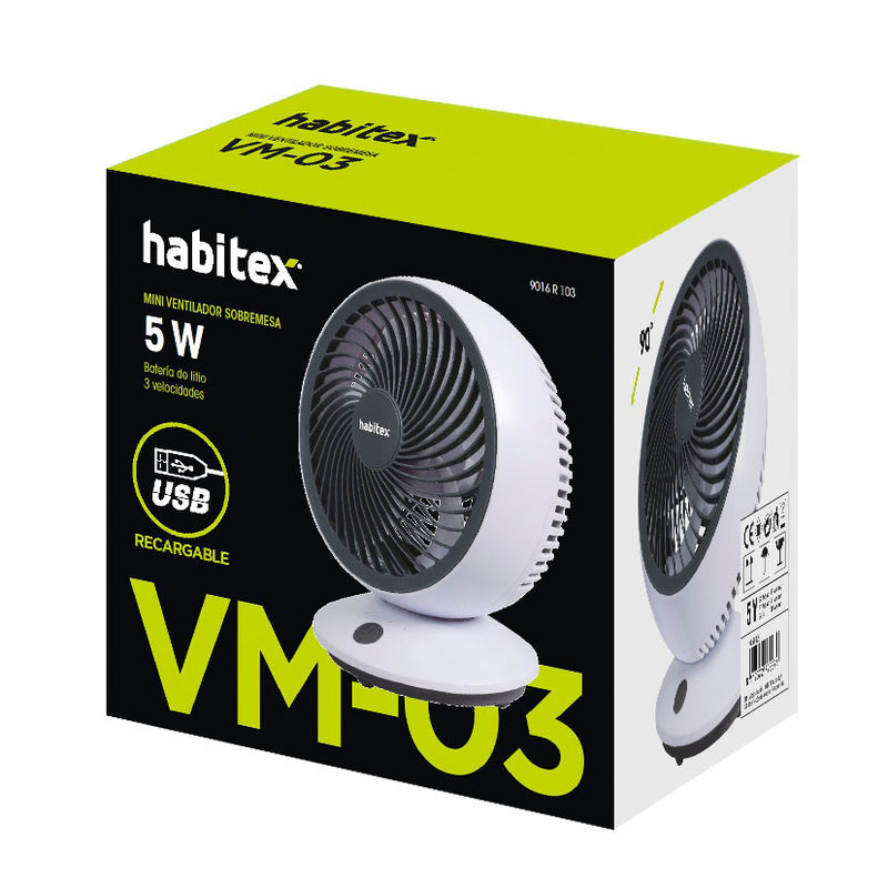 Mini ventilador sobremesa USB HABITEX VM-03
