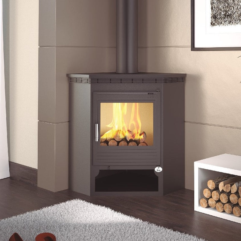 Estufa de leña M-105 FM para esquina