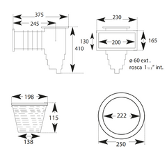 Skimmer para piscinas 200mm