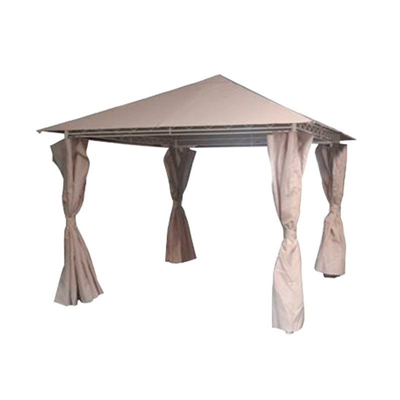 Pérgola para jardín con cortinas 3x3