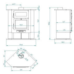 estufa de leña ch5h FM medidas