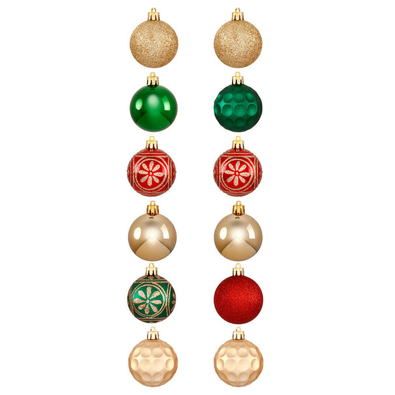 Juego de 12 bolas Navidad de 6cm