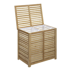 Cesta doble Bambú natural 5FIVE Sicela 58x40xh.60 cm