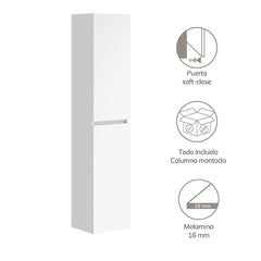 Columna suspendida ALDAY Slim blanca