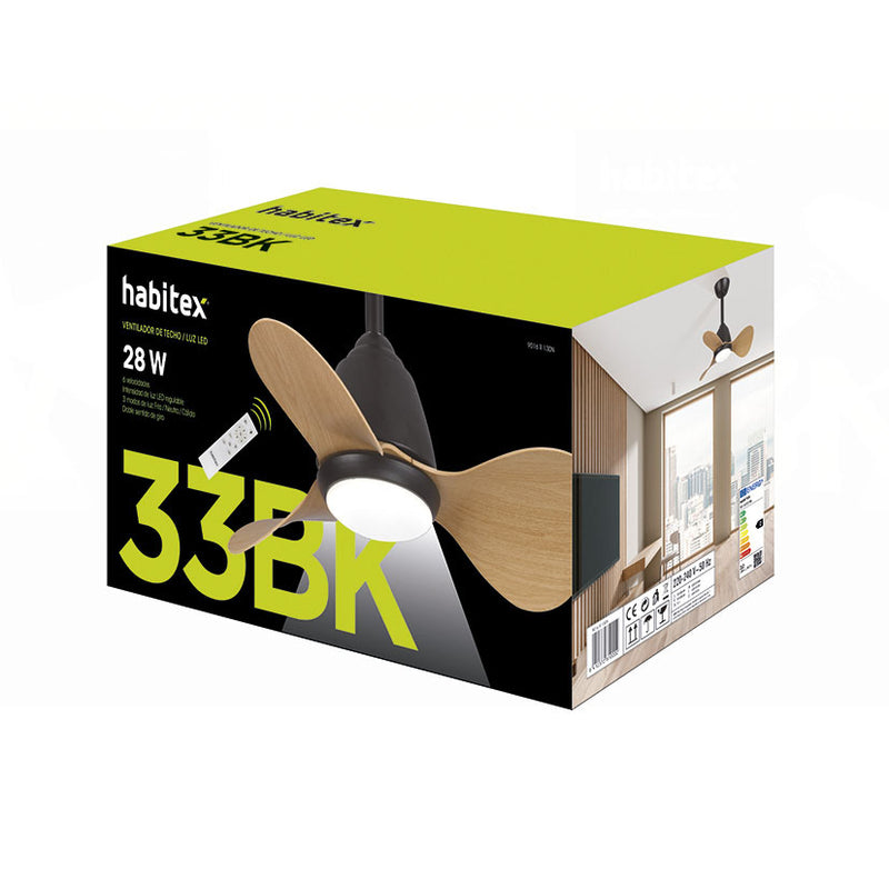 Ventilador techo HABITEX 33 con luz