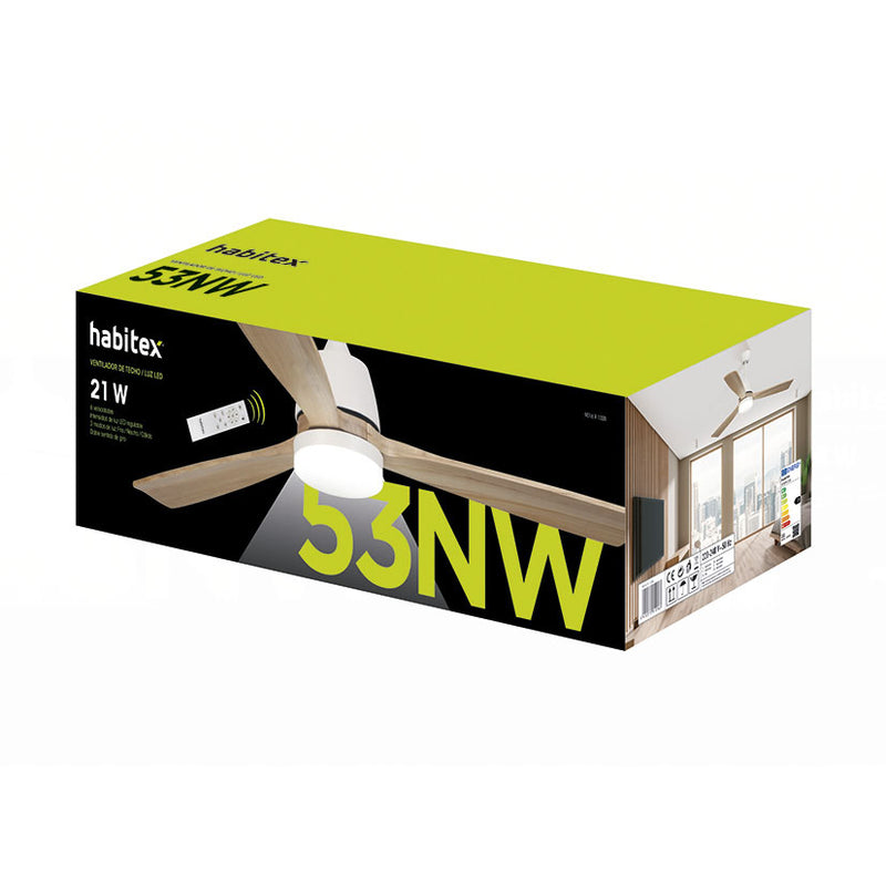 Ventilador techo HABITEX 53 con luz