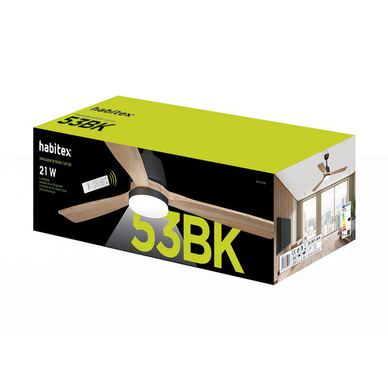 Ventilador techo HABITEX 53 con luz