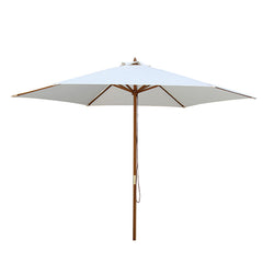 Parasol de madera natural con toldo 3m