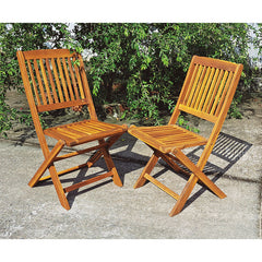 Pack 2 sillas de acacia plegables Mediterraneo
