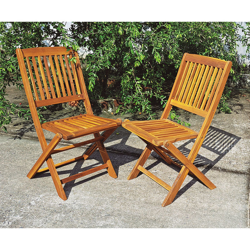 Pack 2 sillas de acacia plegables Mediterraneo