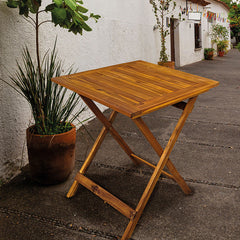 Mesa de acacia cuadrada serie Mediterráneo