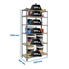 Estantería Maderclick Megaplus 6/500 2500 Gris/Madera Simonclick