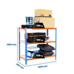 Estantería Maderclick Plus 3/400 1000 Azul/Naranja/Madera Simonclick