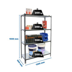 Estantería Simonclick Megaplus 4/500 1500 Antracita/Galva Simonclick