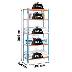 Estantería Maderclick Superplus 5/500 Azul/Naranja/Madera Simonclick