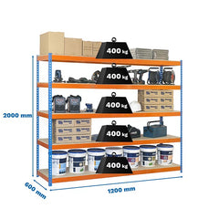 Estantería Ecoforte 1206 5 Chipboard Azul/Naranja/Mader Simontaller Simonforte