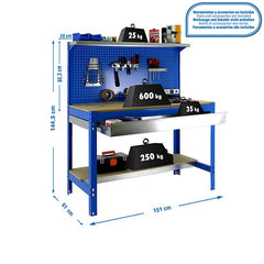 Banco de trabajo Bt3 Box 1500 Azul/Madera Simonwork