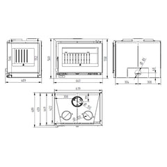 Estufa de leña insertable IT-172 IK FM