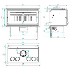 Estufa de leña insertable IZ-100 FKC FM