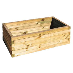 Macetero rectangular de madera Faura