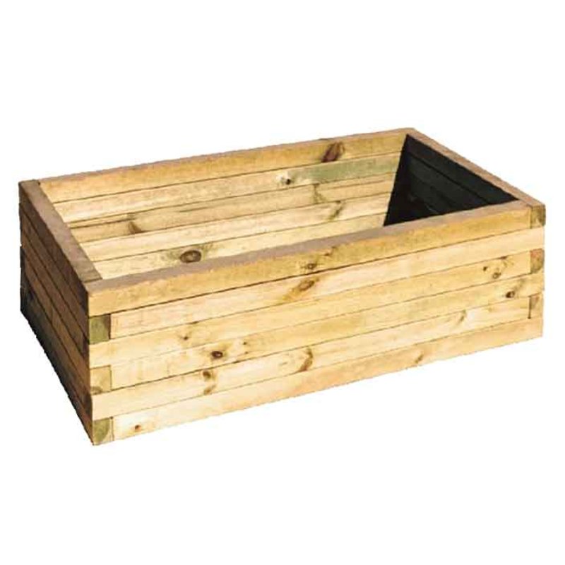 Macetero rectangular de madera Faura