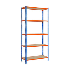 Estantería Maderclick Megaplus 5/400 Azul/Naranja/Madera Simonclick