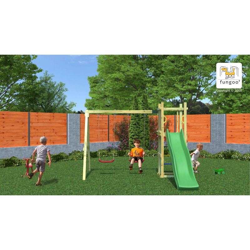 Parque infantil Funny 3 con dos columpios