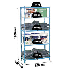 Estantería Simonclick Mini 5/300 Azul/Blanco Simonclick