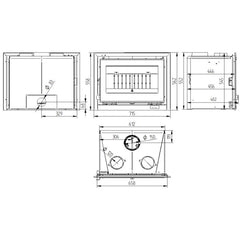 Estufa de leña insertable IT-170 F FM