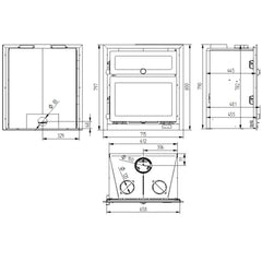 Estufa de leña IT-170 H FM insertable