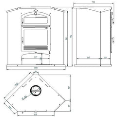 Estufa de leña M-106 R FM