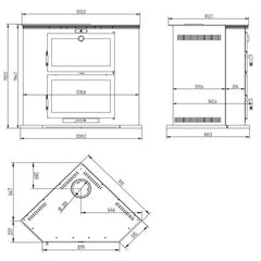 Horno de leña HL-200 R FM para rincón