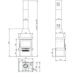 Estufa de leña C-300 TFK FM