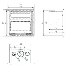 Estufa de leña insertable IT-180 H FM