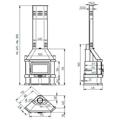 Estufa de leña C-300 RK FM