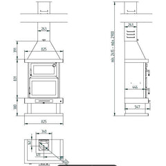 Estufa de leña C-300 H FM