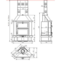 Estufa de leña C-200 RH FM