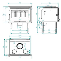 Estufa de leña insertable IZ-180 FKT FM