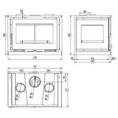Estufa de leña integrable de 3 caras FM IT-173
