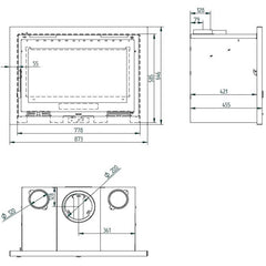 Estufa de leña insertable IT-180 H FM