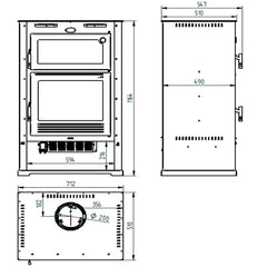 Estufa de leña con horno M-107 FM