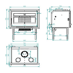 Estufa de leña insertable IZ-180 K FM