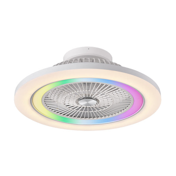 Ventilador de techo ANTÁRTIDA blanco con luz RGB
