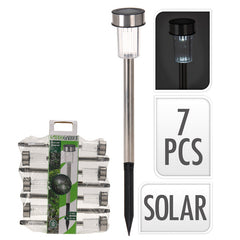 Set de 7 lámparas solares inoxidables