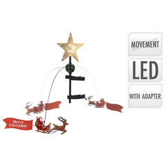 Estrella árbol navidad con Papá Noel en movimiento 55cm