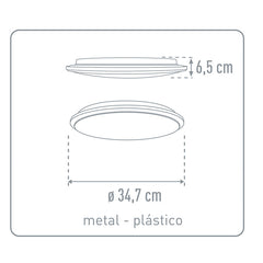 Plafón LED redondo LED DUOLEC Roma 20,5W 3000K
