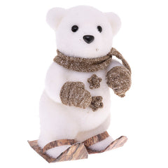 Figura oso c/esquís 23 cm